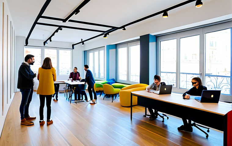 스타트업 마케팅 직무 전문성 - Digital Marketing in Madrid**

"A brightly lit, modern co-working space in Madrid. Focus on a young,...